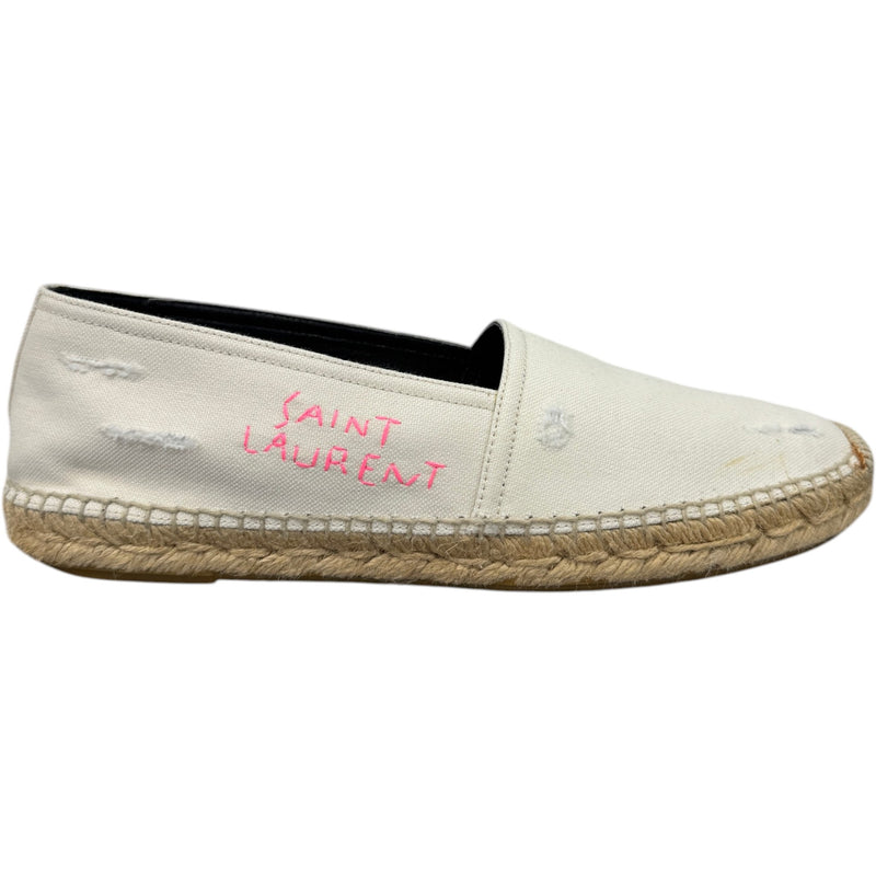 Women's Embroidered Espadrilles Loafers White Size UK 8 / EU 41