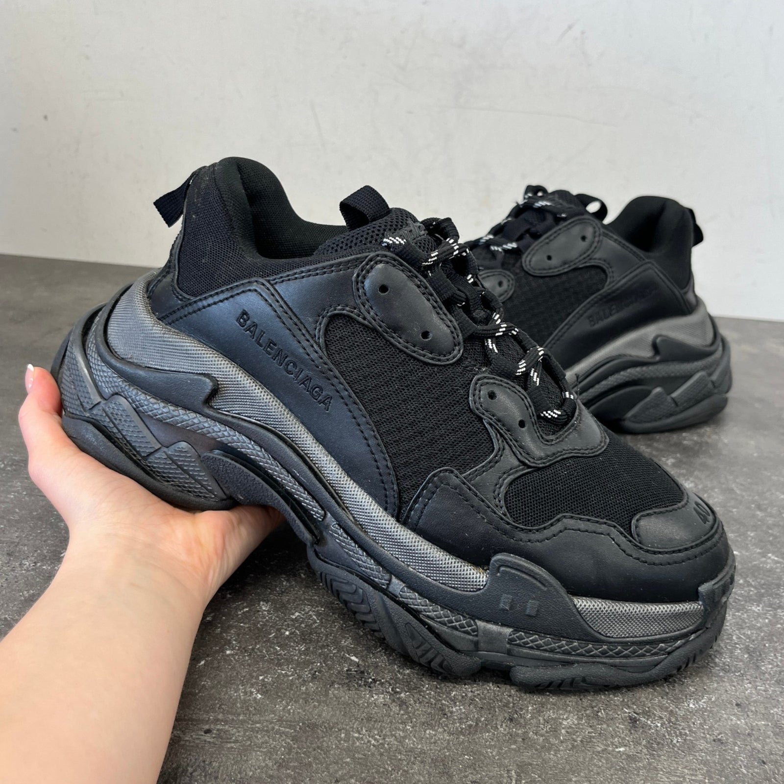 Men's Triple S Low Trainers Black Size EU 40 / UK 6 - Photo 12