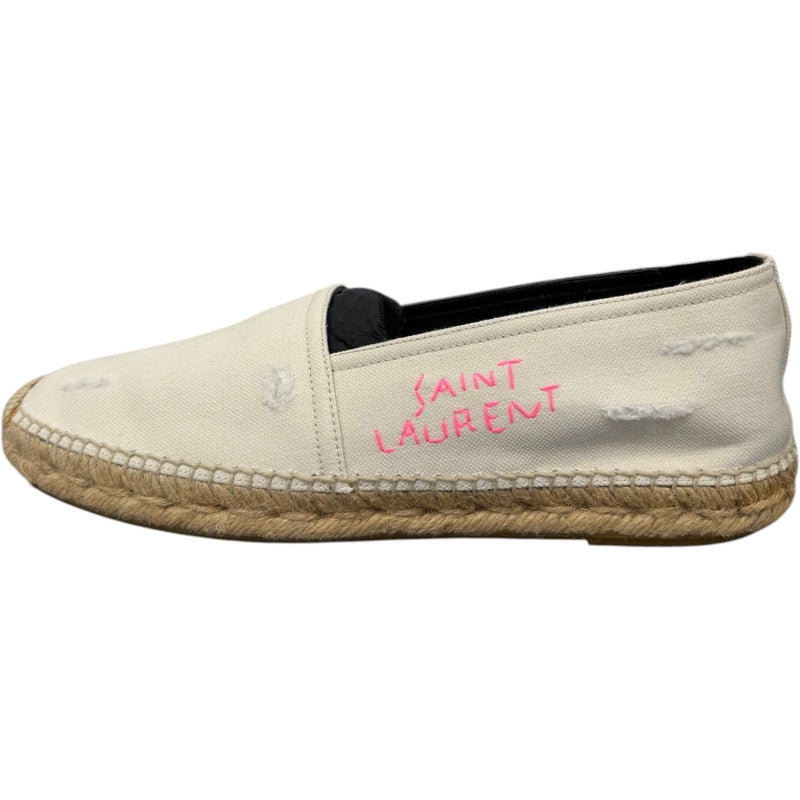 Women's Embroidered Espadrilles Loafers White Size UK 8 / EU 41