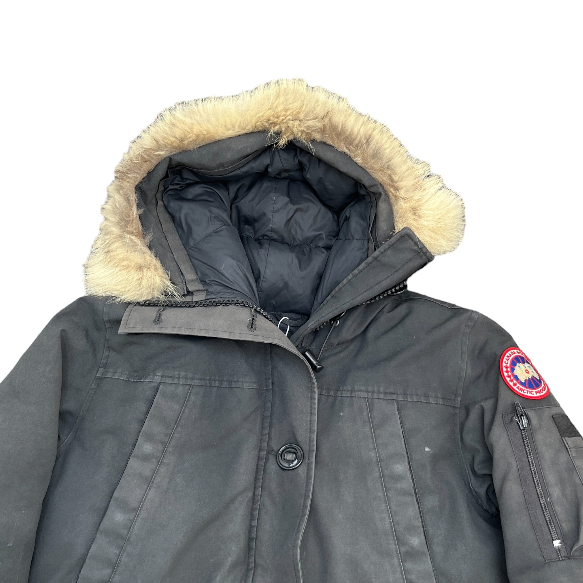 Women s Montebello Parka Heritage Down Jacket Black Size L Label Source