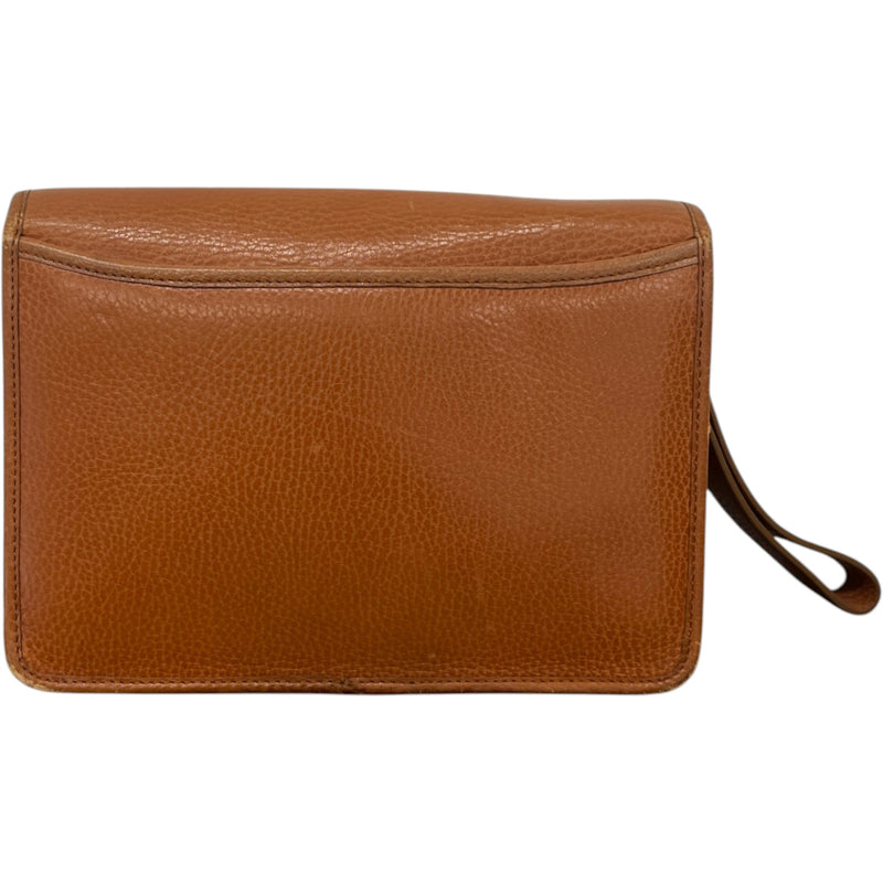 Women's Plaque Logo Clutch Brown