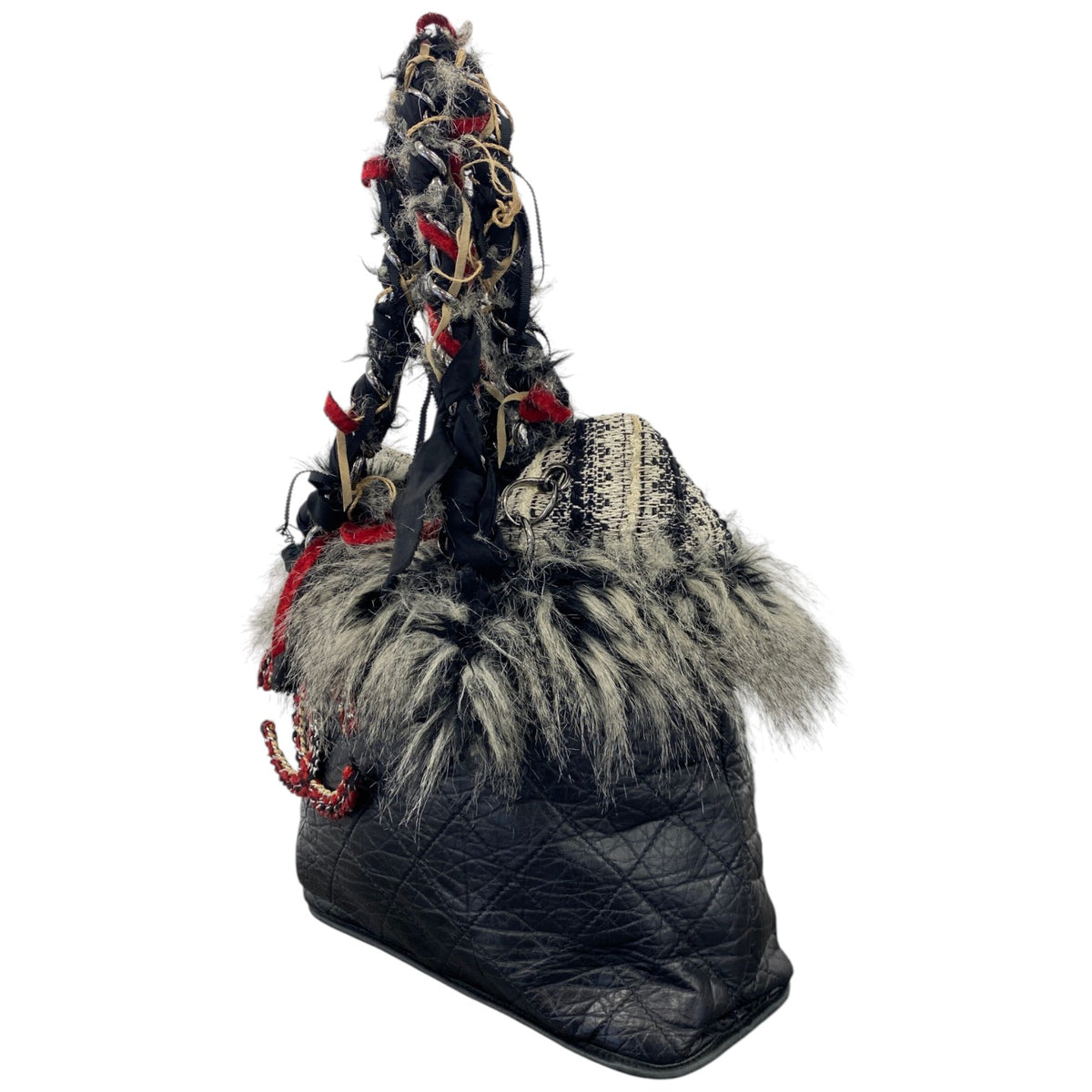 Women's Inuit Fantasy Faux Fur Tote Handbag Black - Photo 4