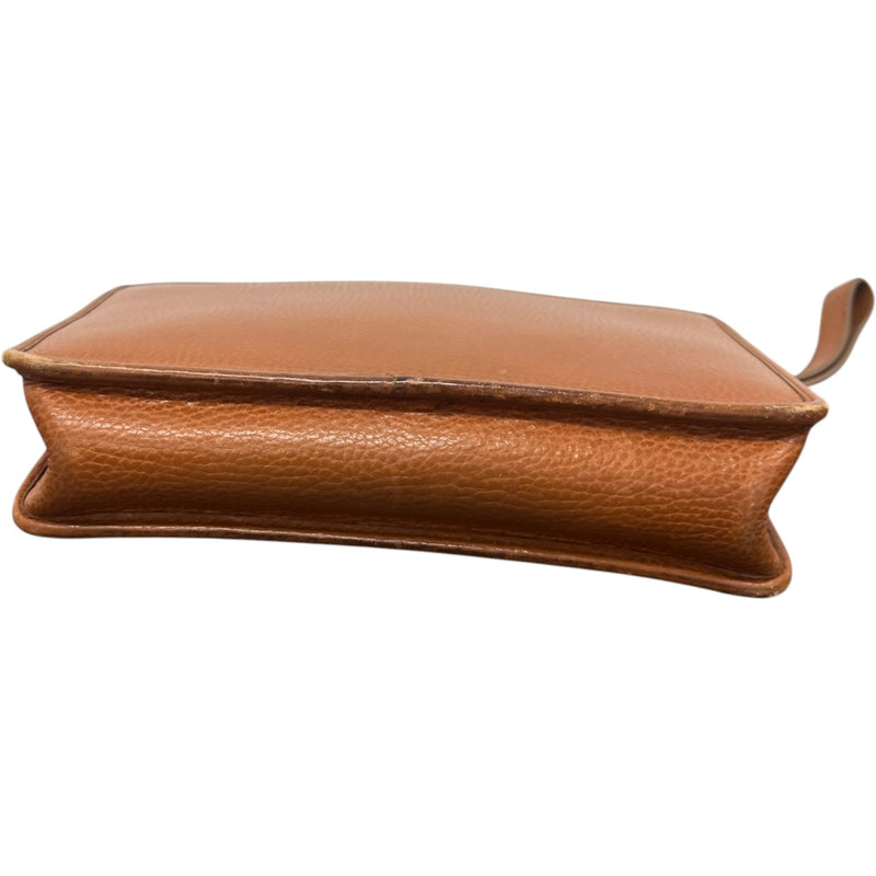 Women's Plaque Logo Clutch Brown
