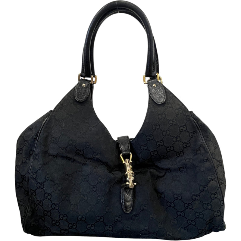 Women's Gg Monogram Canvas Jackie Shoulder Bag Black