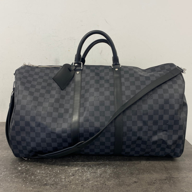 Men's Damier Graphite Keepall Bandoulière 55 Travel Bag Charcoal