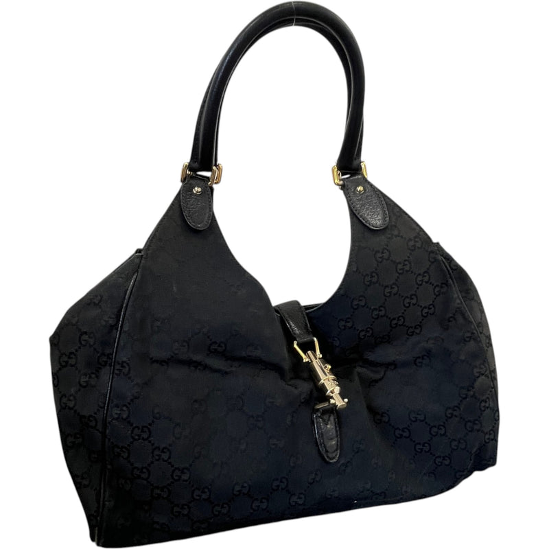 Women's Gg Monogram Canvas Jackie Shoulder Bag Black