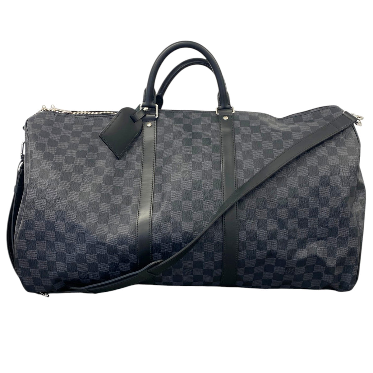 Men's Damier Graphite Keepall Bandoulière 55 Travel Bag Charcoal - Photo 1