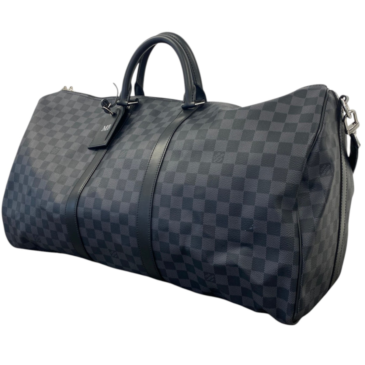 Men's Damier Graphite Keepall Bandoulière 55 Travel Bag Charcoal - Photo 5