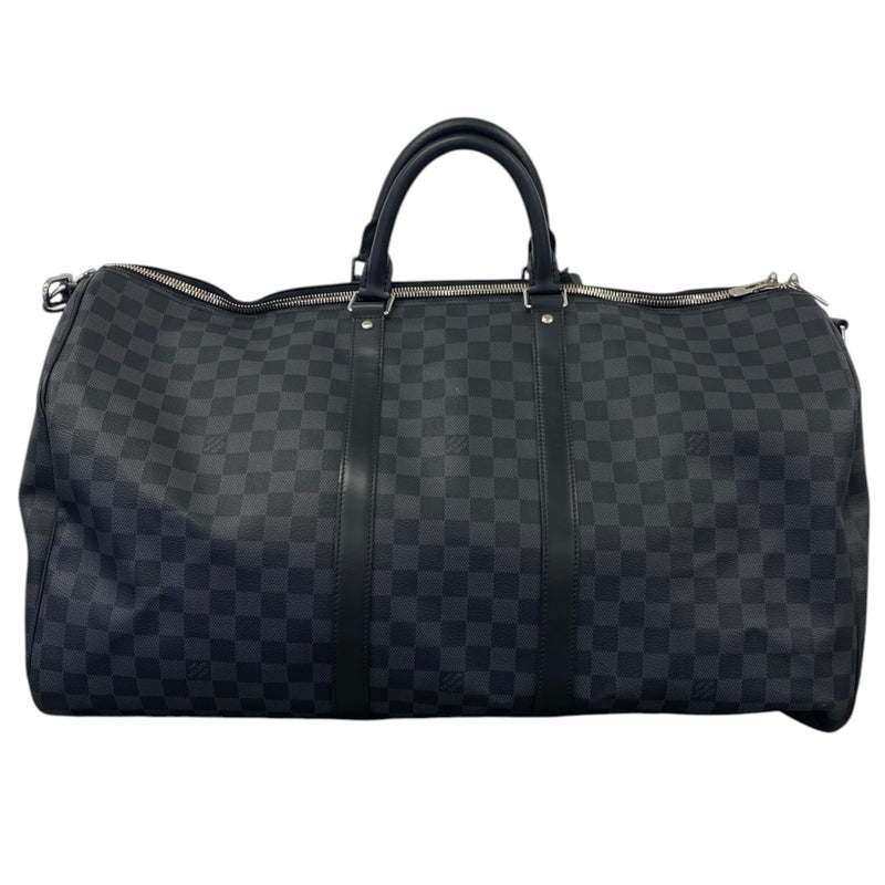 Men's Damier Graphite Keepall Bandoulière 55 Travel Bag Charcoal