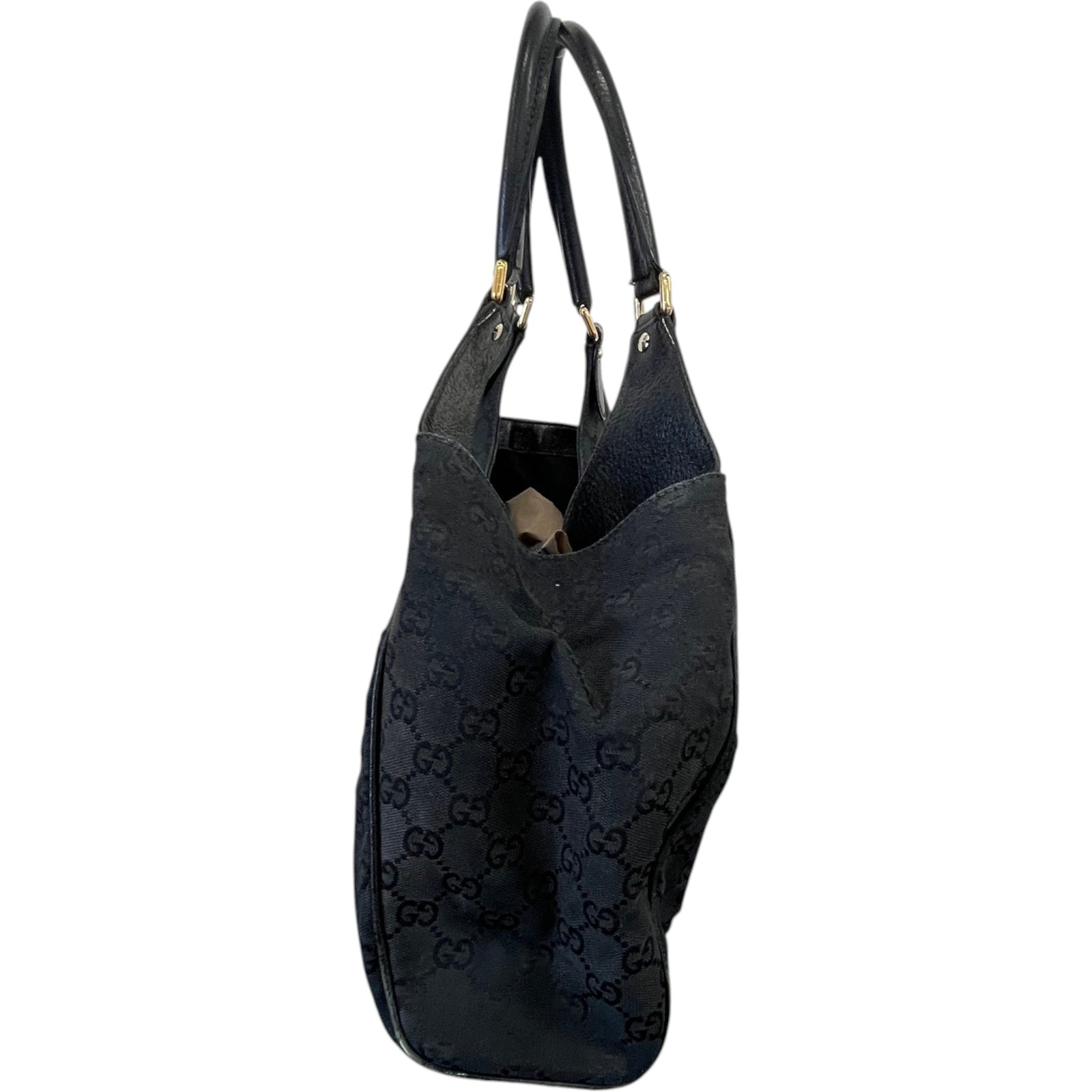 Women's Gg Monogram Canvas Jackie Shoulder Bag Black - Photo 7