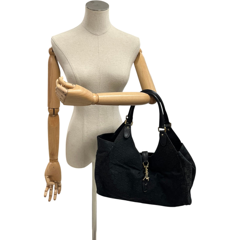 Women's Gg Monogram Canvas Jackie Shoulder Bag Black