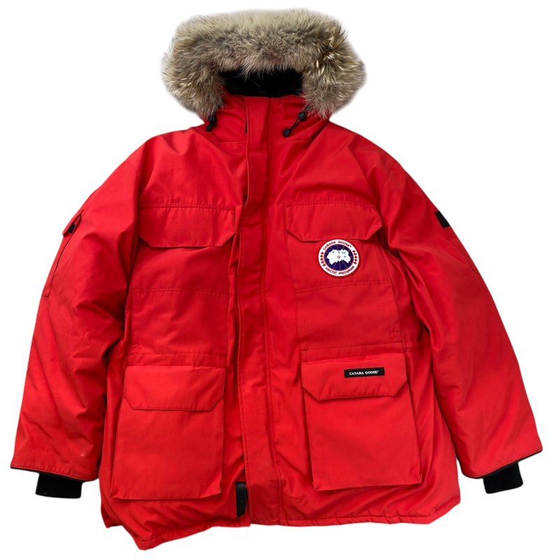 Men's Expedition Parka Fur Jacket Red Size 3XL