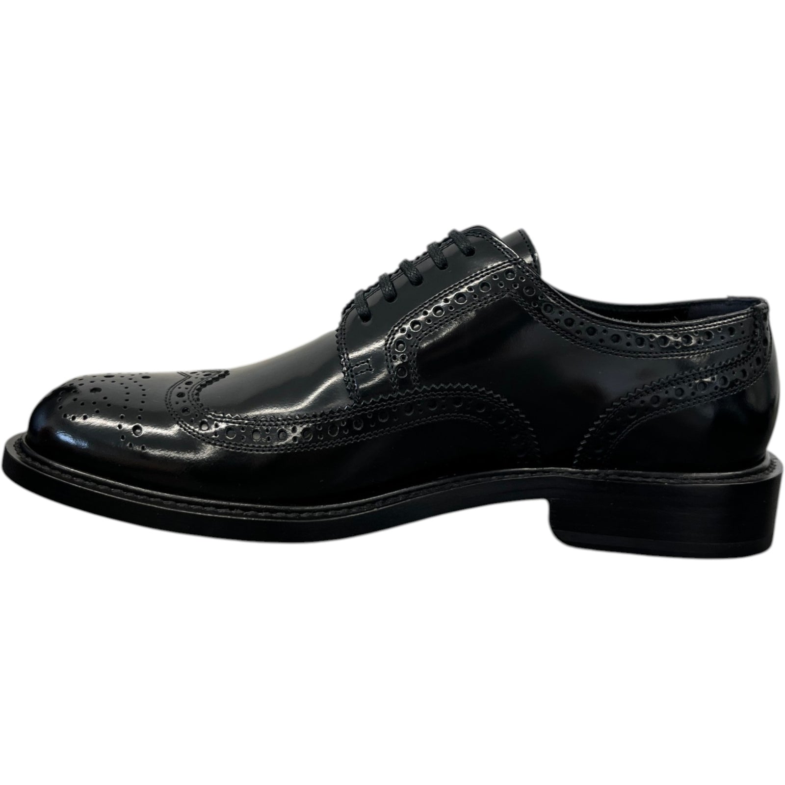 Men's Army Perforated Lace Up Loafers Black Size EU 40 / UK 6 - Photo 2