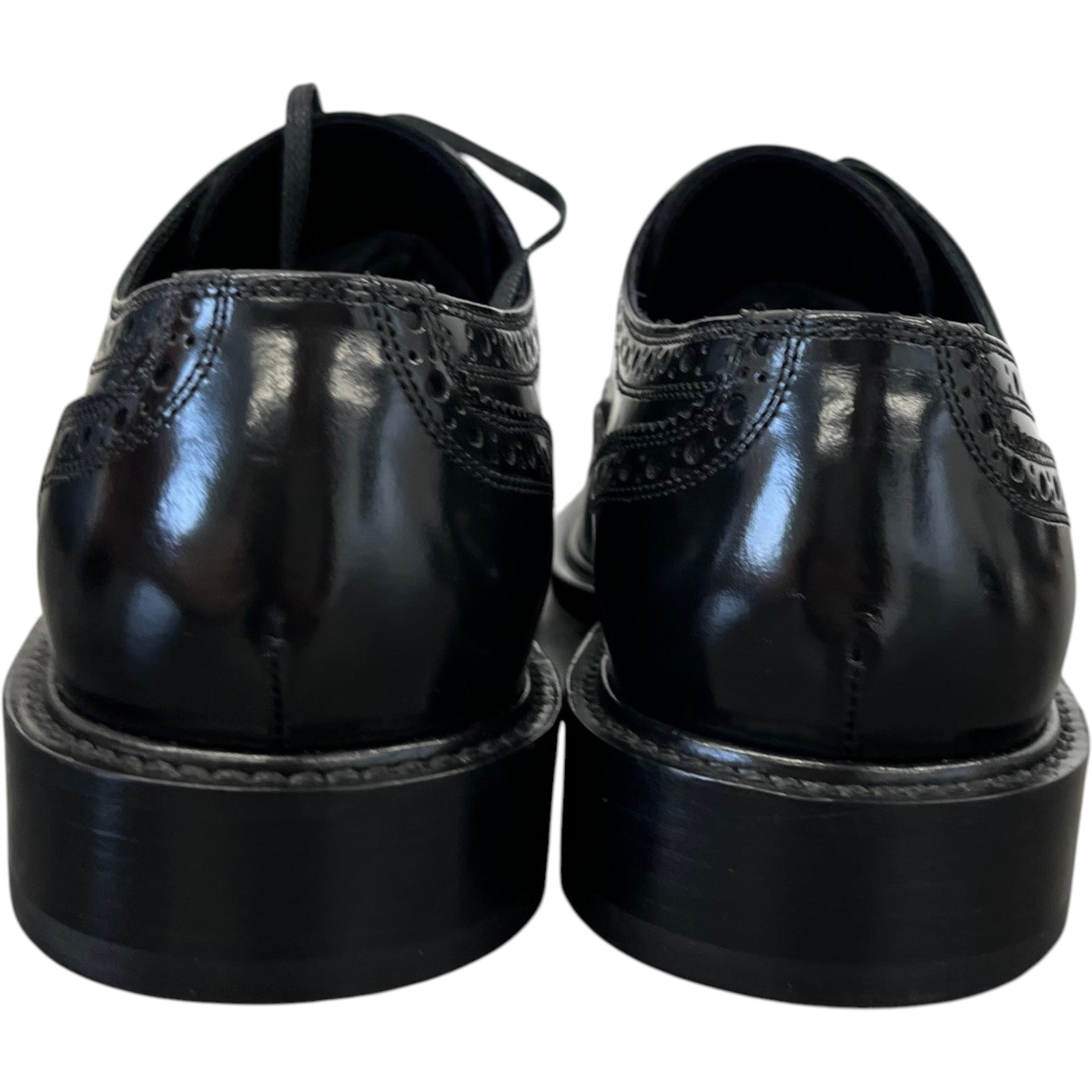 Men's Army Perforated Lace Up Loafers Black Size EU 40 / UK 6 - Photo 7