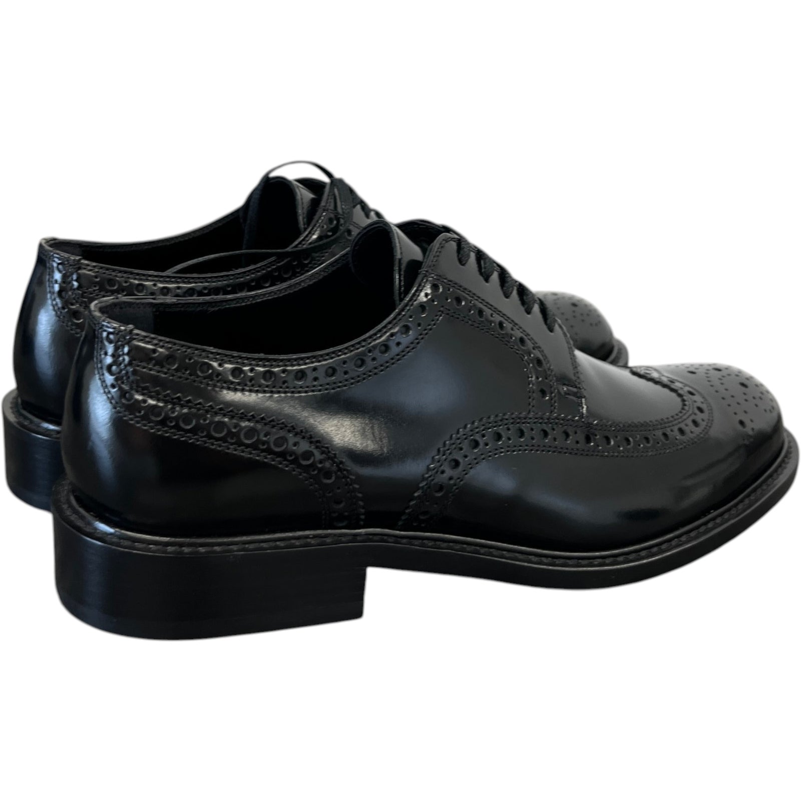 Men's Army Perforated Lace Up Loafers Black Size EU 40 / UK 6 - Photo 8