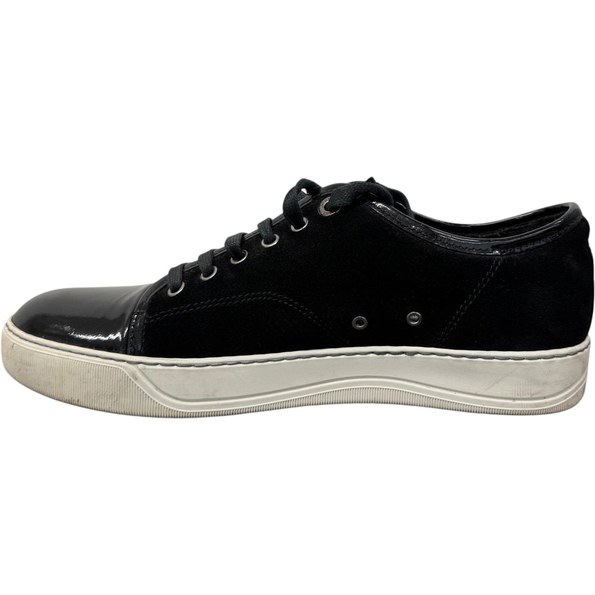 Men's DBB1 Patent Leather & Suede Low Trainers Black Size UK 6 / EU 40 - Photo 2