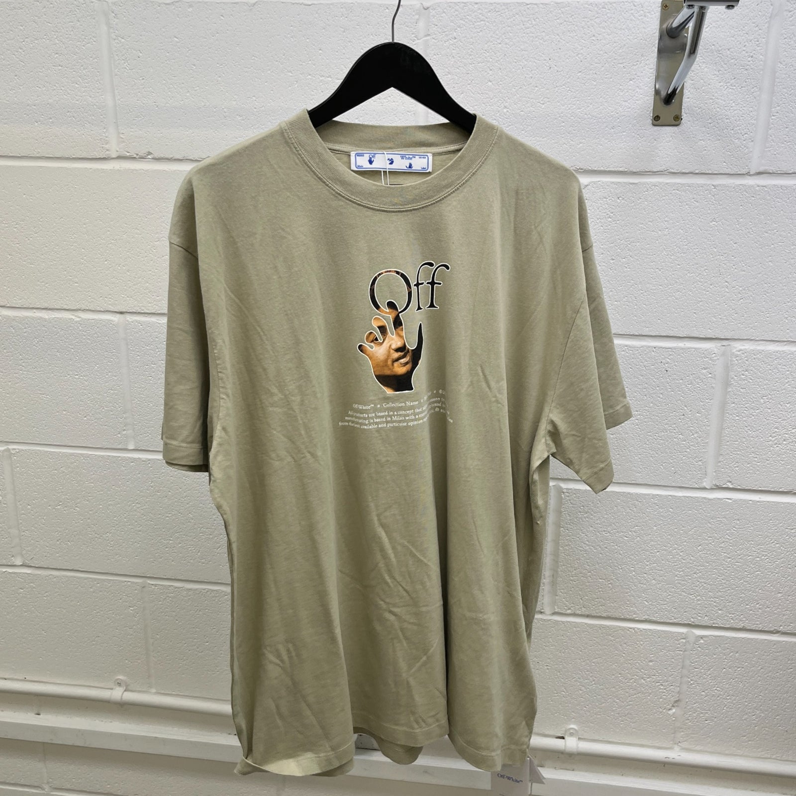 Men's Caravaggio Hand Graphic T-Shirt Beige Size M - Photo 9
