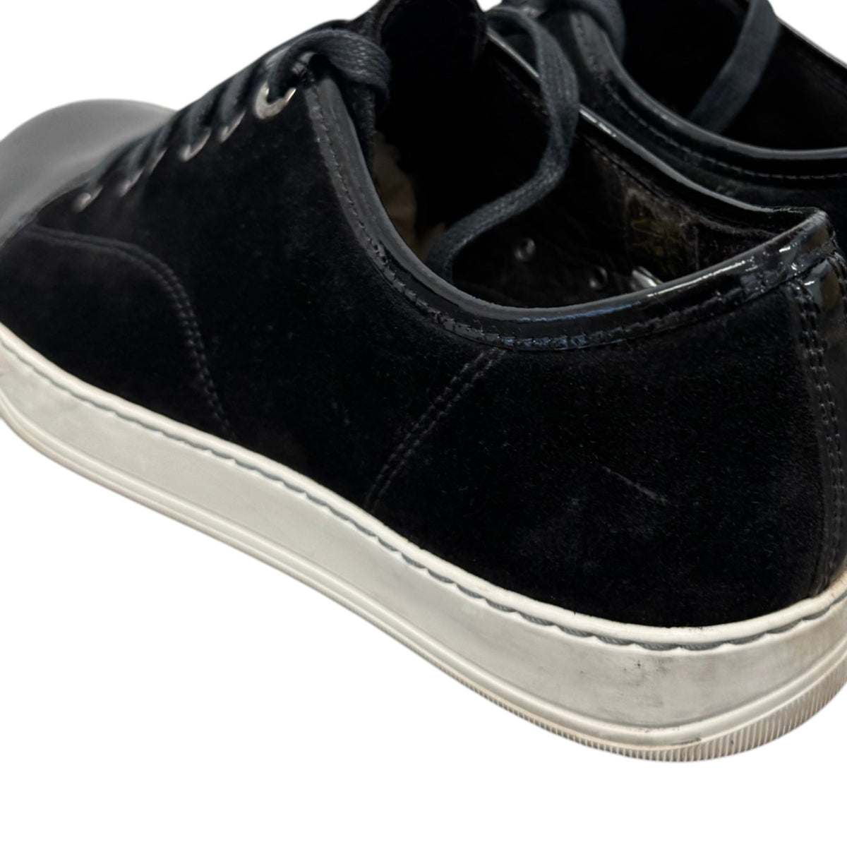 Men's DBB1 Patent Leather & Suede Low Trainers Black Size UK 6 / EU 40 - Photo 8