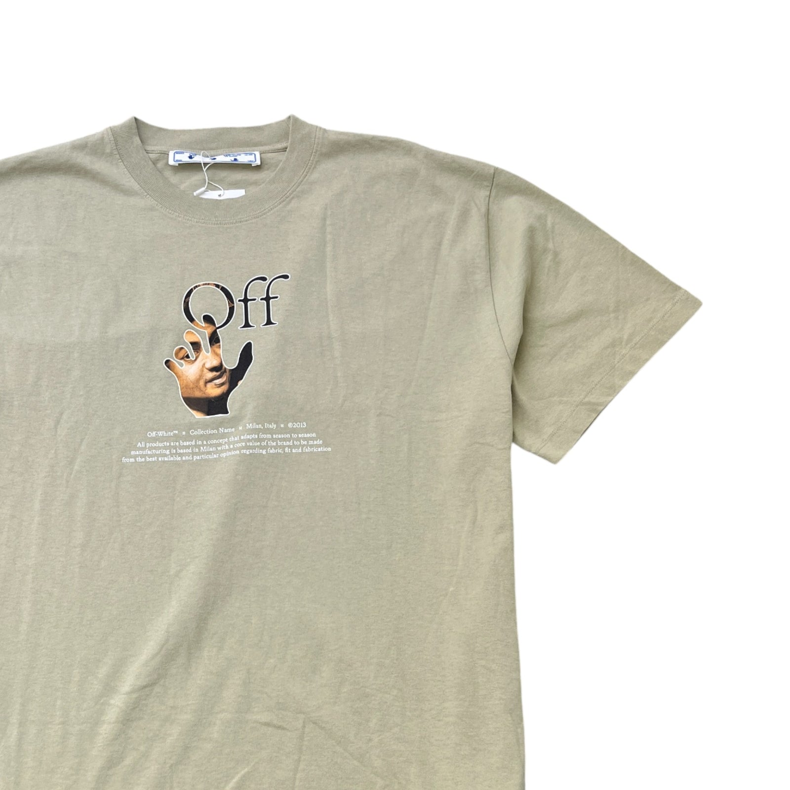 Men's Caravaggio Hand Graphic T-Shirt Beige Size M - Photo 3