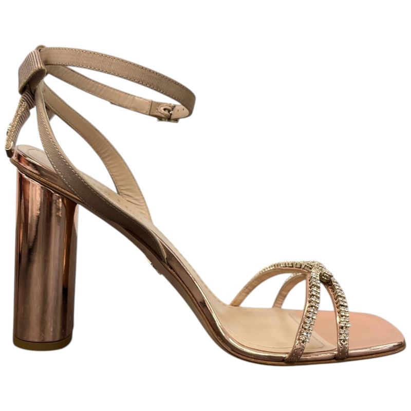 Women's Crystal Embellished Heels Rose Gold Size UK 7 / EU 40