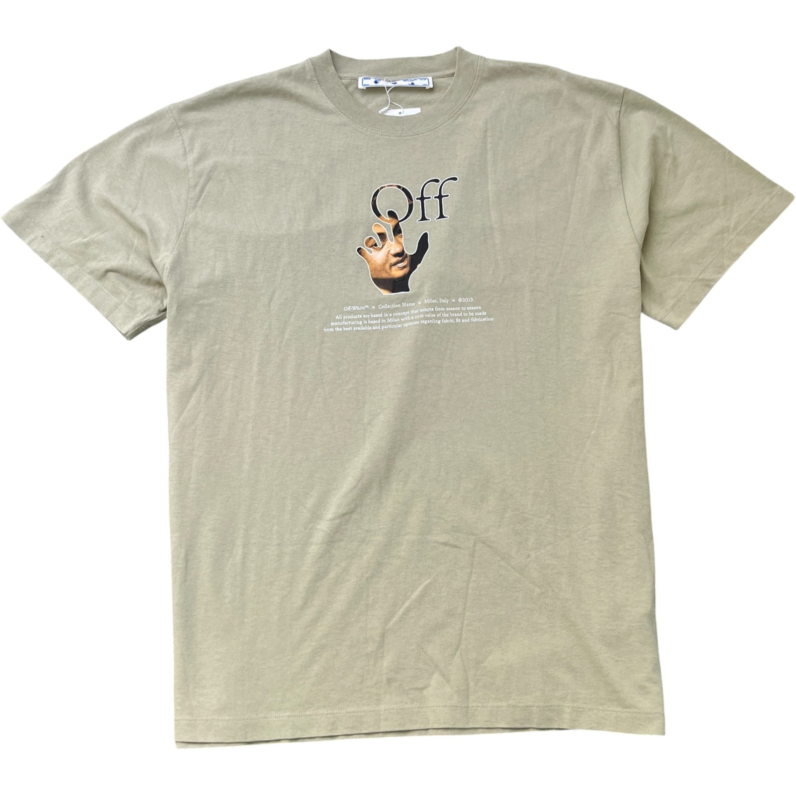Men's Caravaggio Hand Graphic T-Shirt Beige Size M - Photo 1