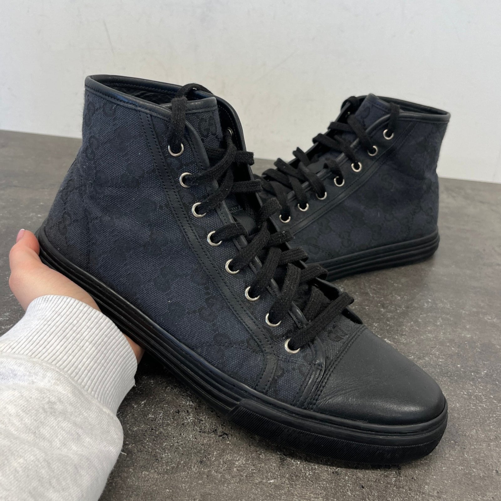 Men's Gg Supreme High Trainers Black Size EU 42 / UK 8 - Photo 13