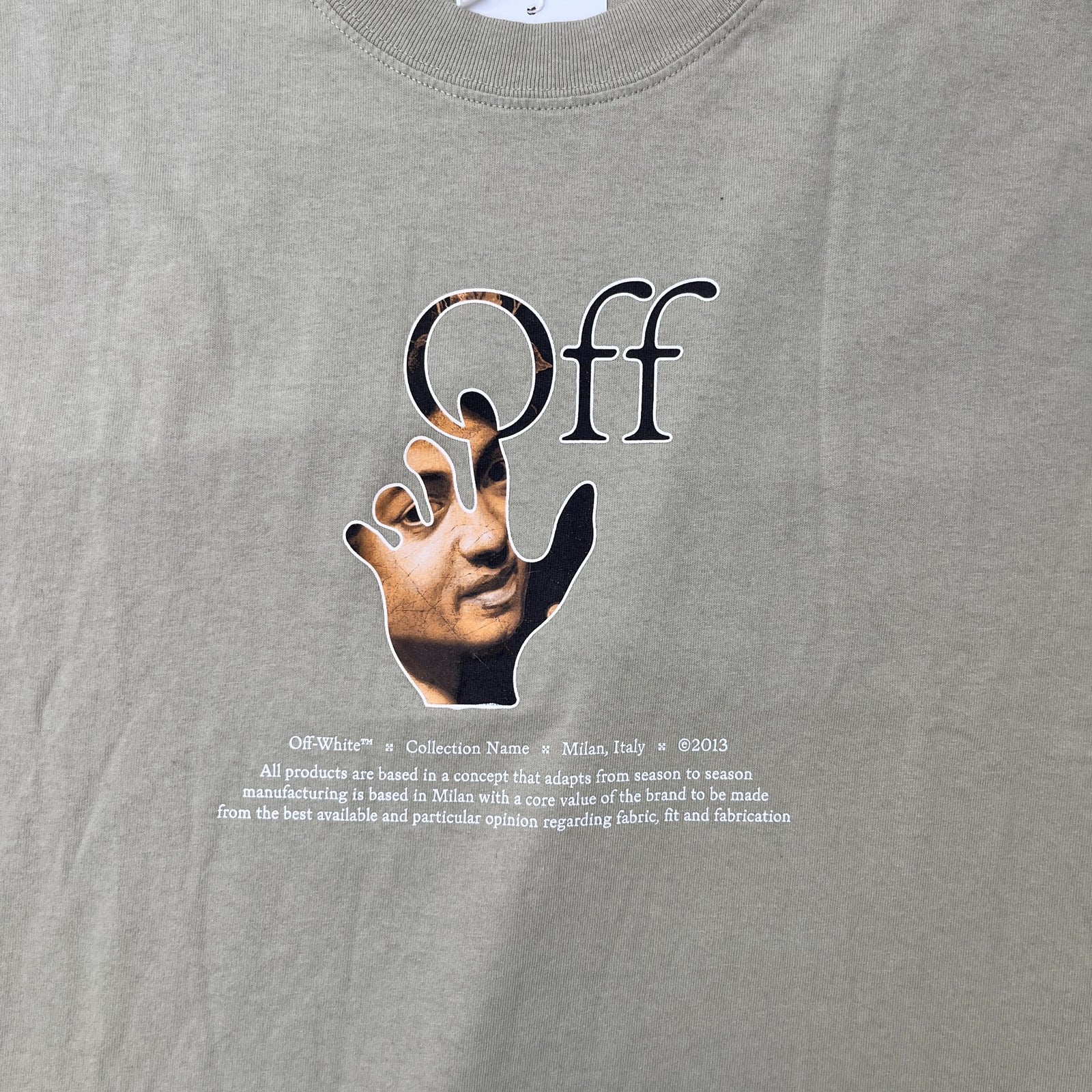 Men's Caravaggio Hand Graphic T-Shirt Beige Size M - Photo 5