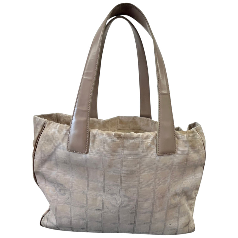 Women's Travel Line Nylon Tote Handbag Beige