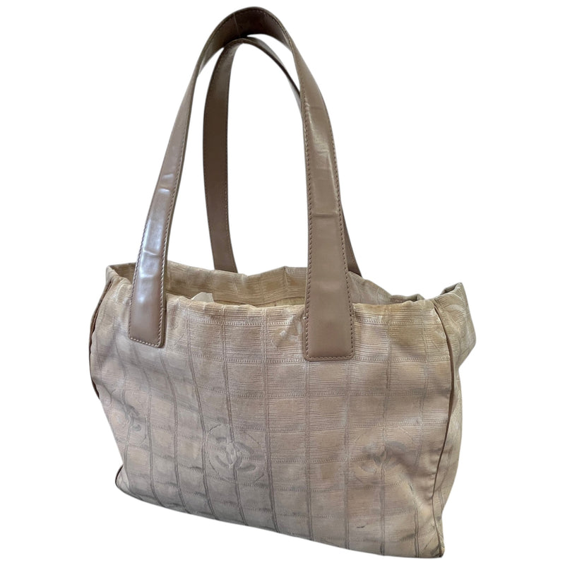 Women's Travel Line Nylon Tote Handbag Beige