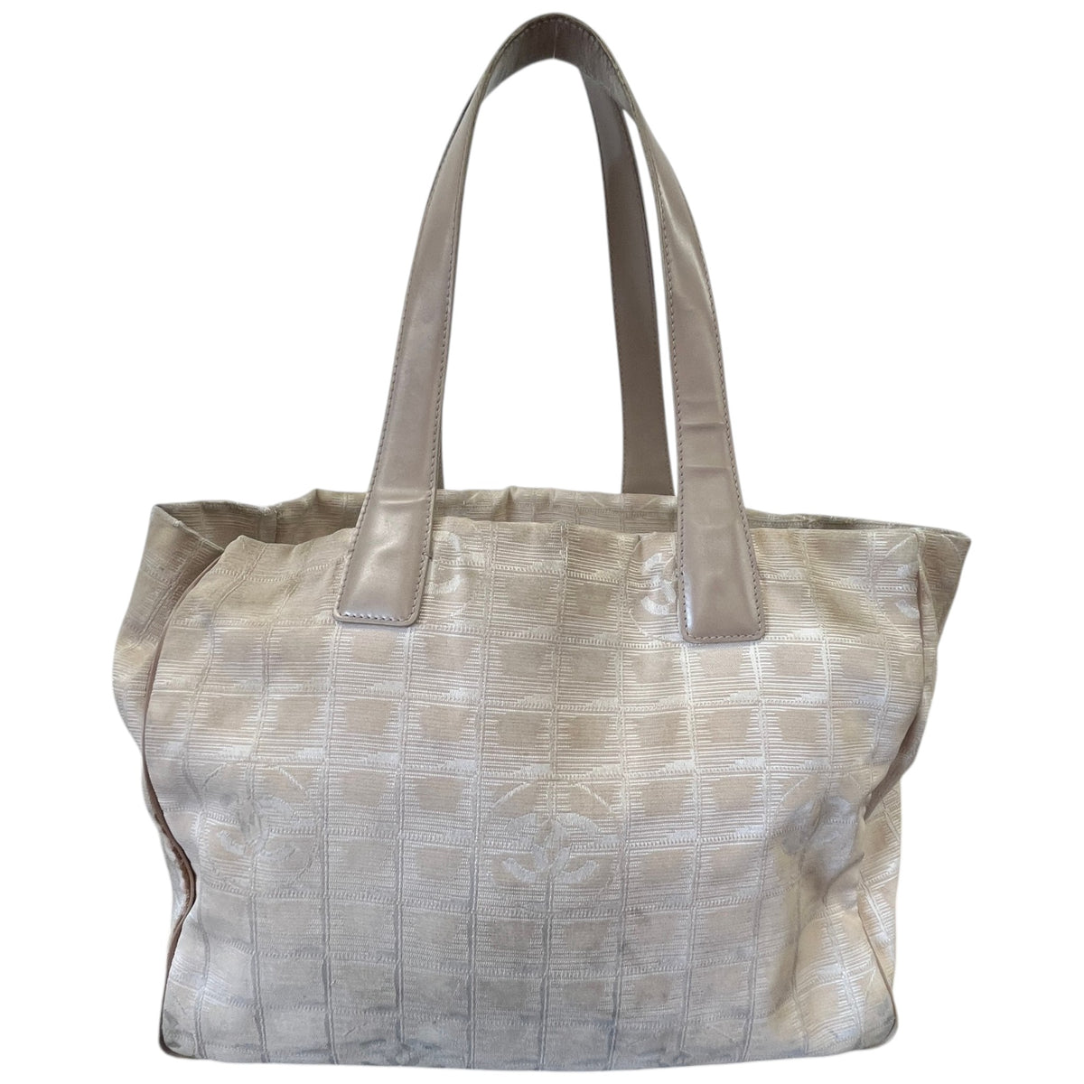 Women's Travel Line Nylon Tote Handbag Beige - Photo 3