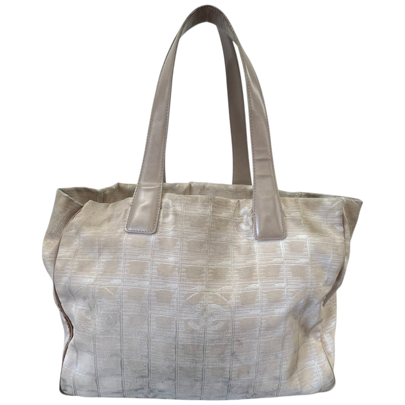 Women's Travel Line Nylon Tote Handbag Beige
