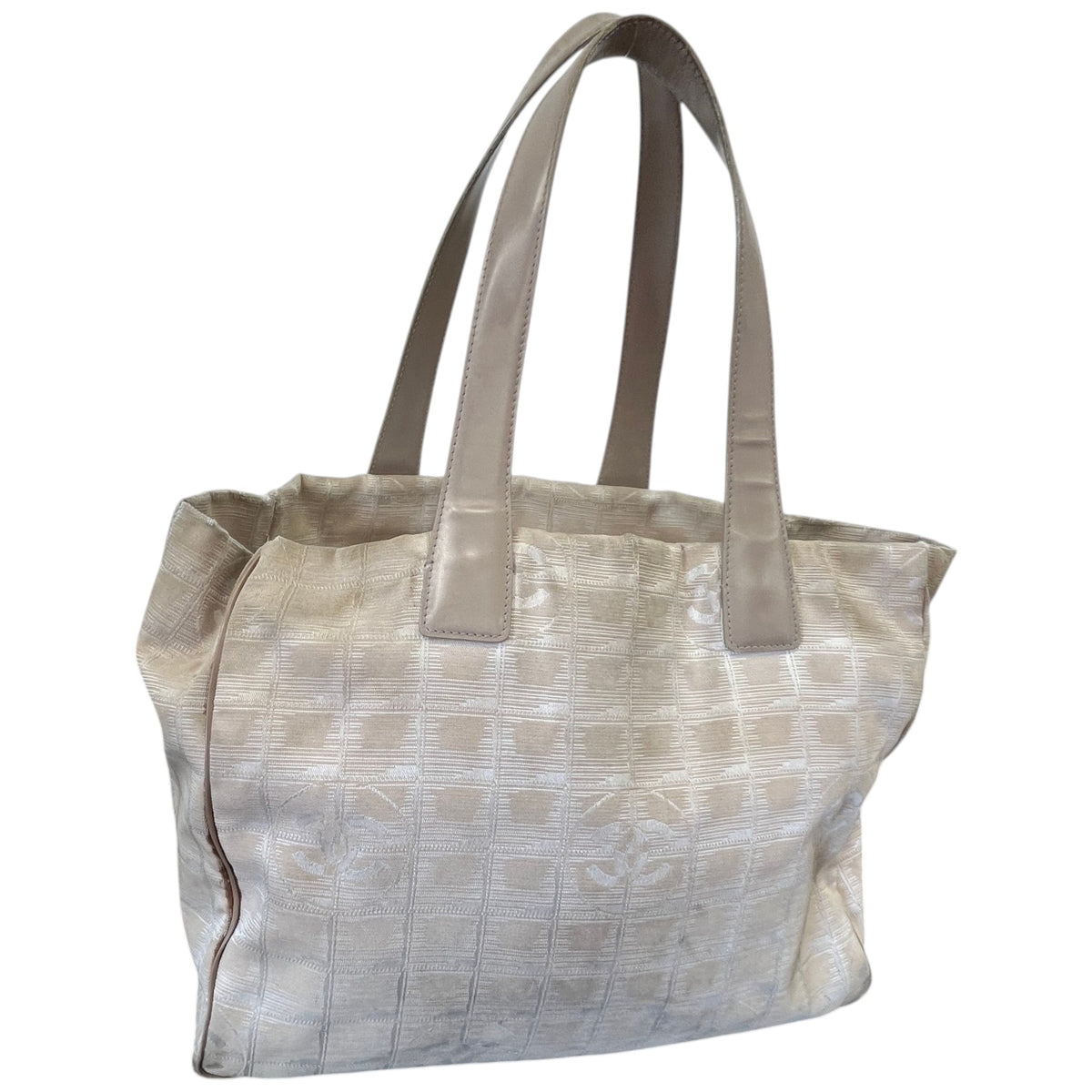 Women's Travel Line Nylon Tote Handbag Beige - Photo 9
