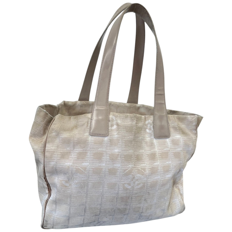 Women's Travel Line Nylon Tote Handbag Beige