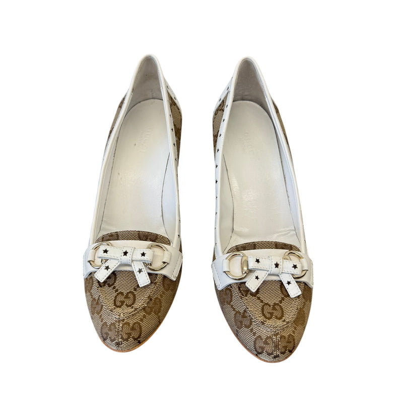 Women's Monogram Star Bow Heels Brown Size EU 37.5 / UK 4.5