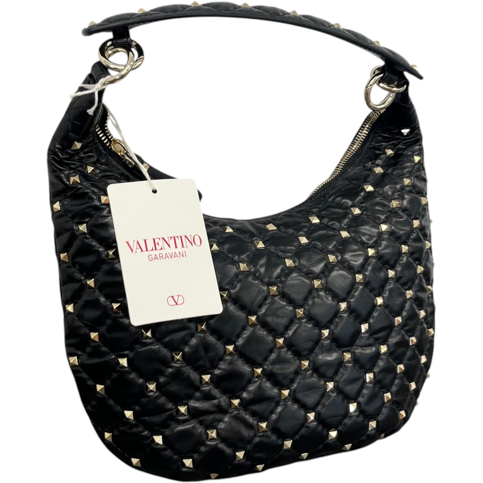 Women's Rockstud Spike Hobo Bag Black - Photo 4