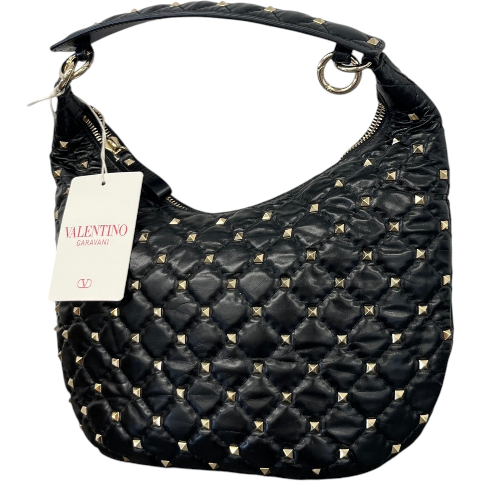 Women's Rockstud Spike Hobo Bag Black - Photo 5