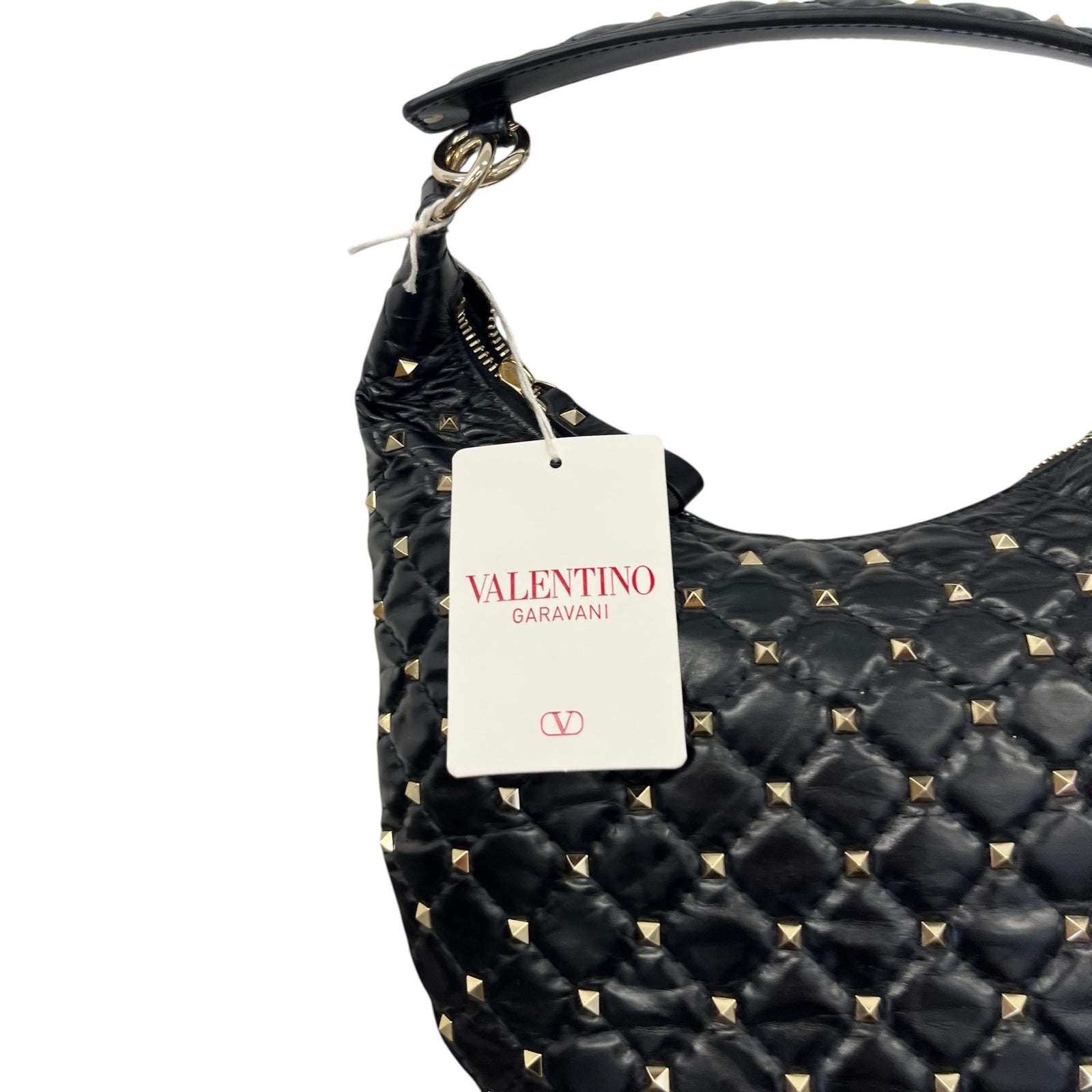 Women's Rockstud Spike Hobo Bag Black - Photo 10