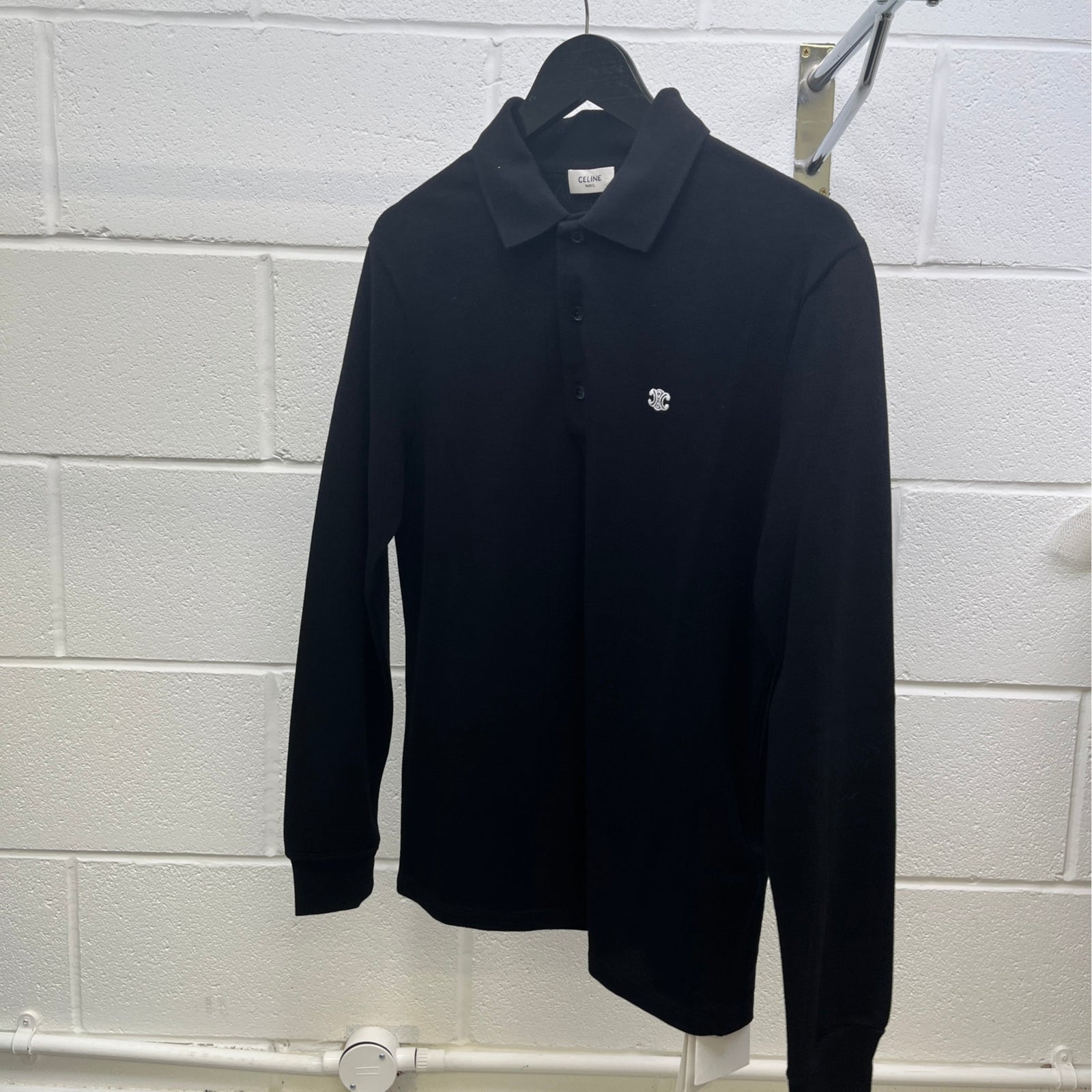 Men's Embroidered Logo Polo Shirt Black Size XS - Photo 10