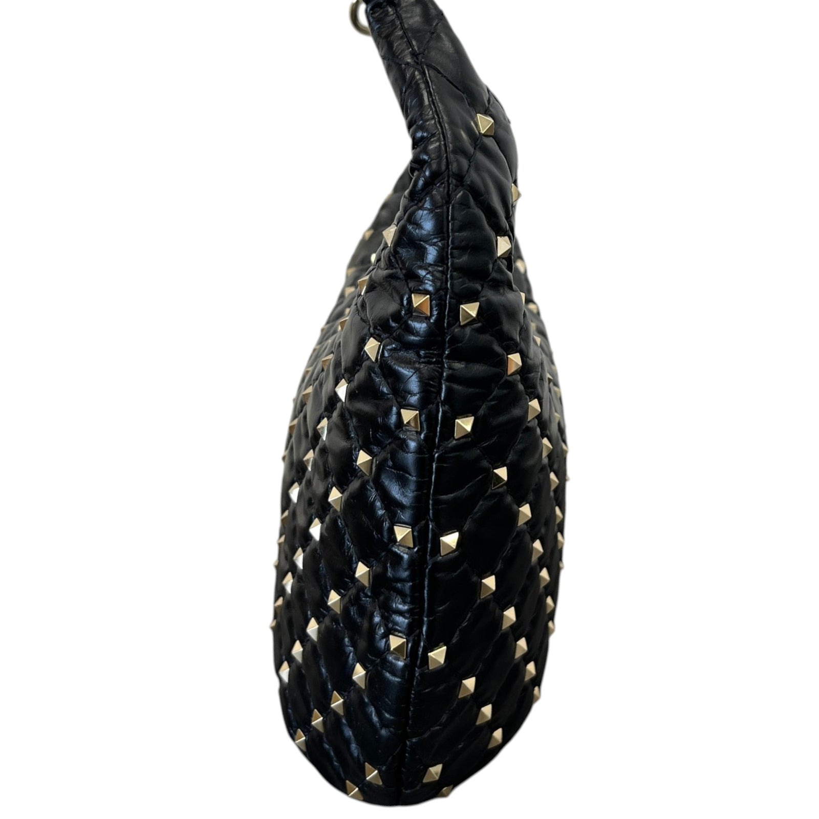 Women's Rockstud Spike Hobo Bag Black - Photo 6