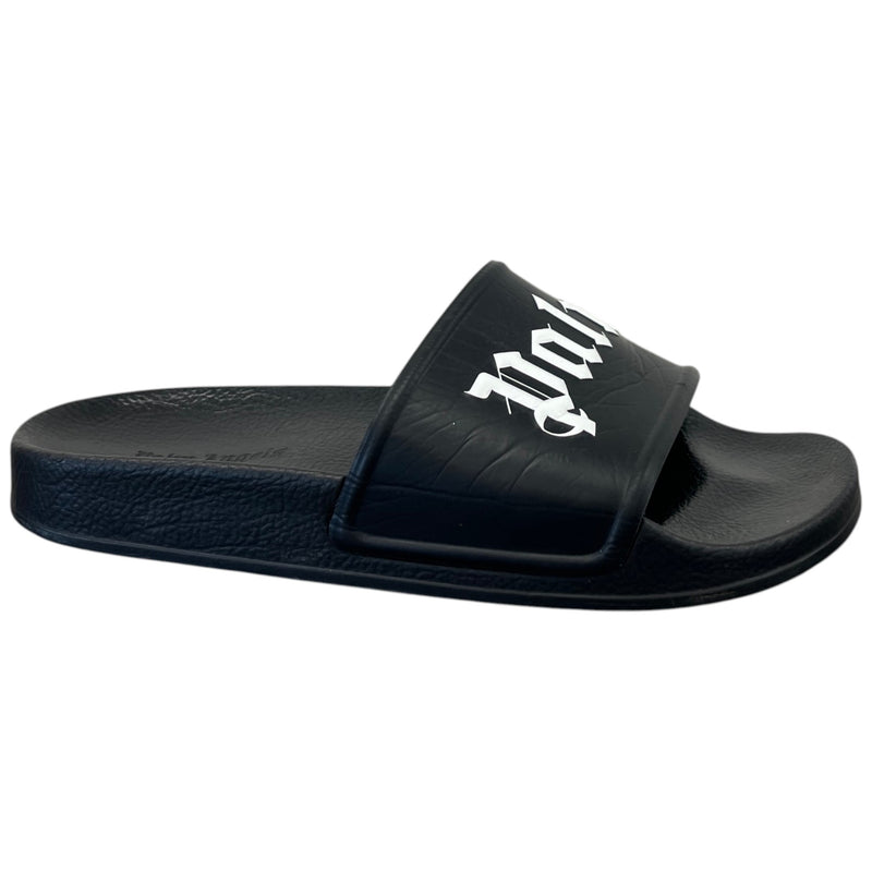 Men's Logo Print Slides Black Size UK 6 / EU 40