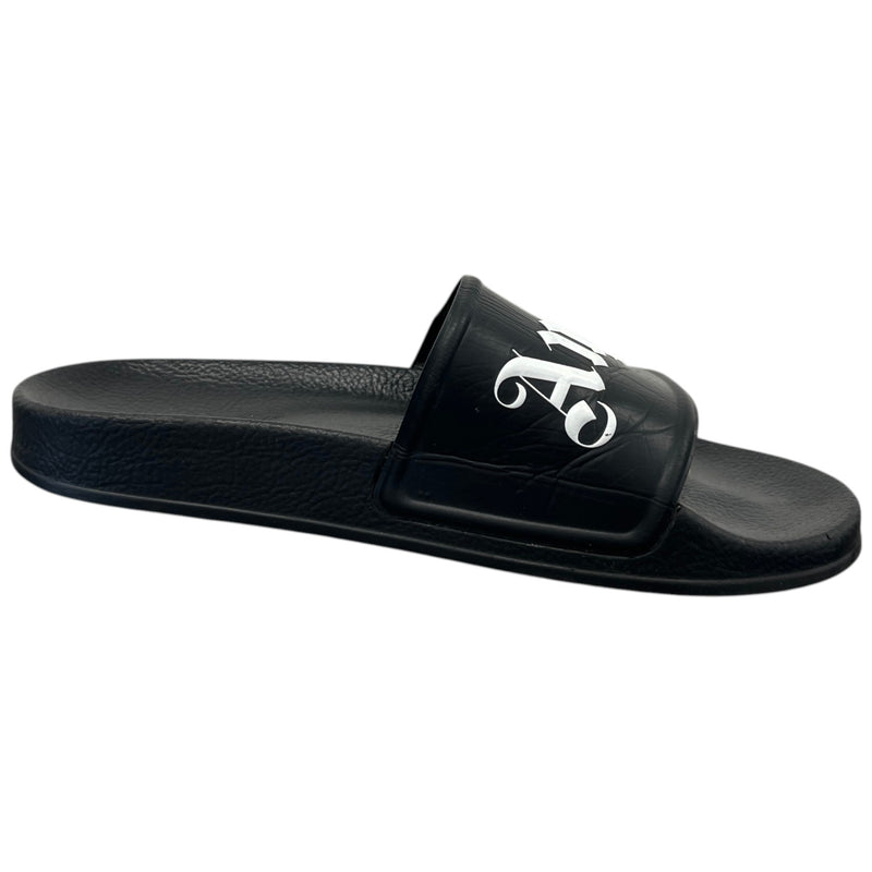 Men's Logo Print Slides Black Size UK 6 / EU 40