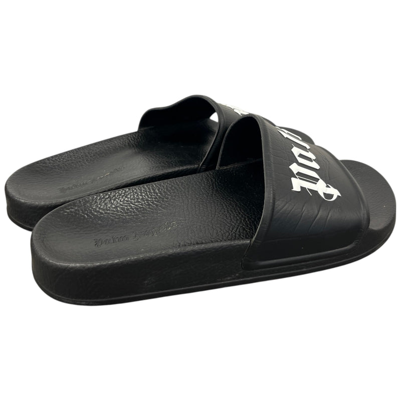 Men's Logo Print Slides Black Size UK 6 / EU 40