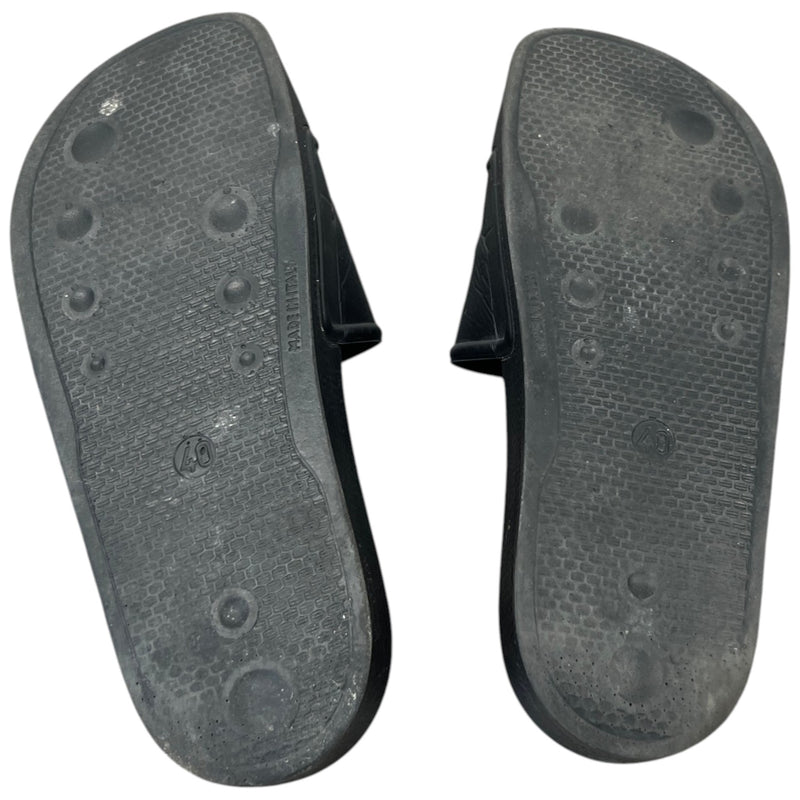 Men's Logo Print Slides Black Size UK 6 / EU 40