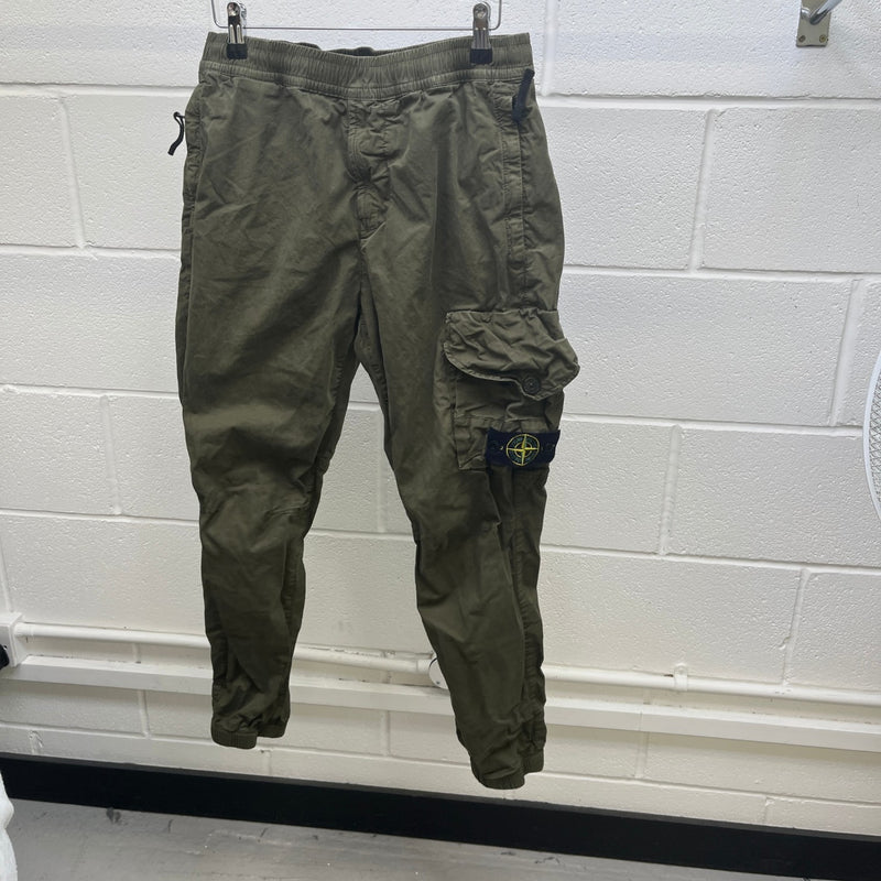 Men's Applique Logo Cargos Khaki Size Waist 30"