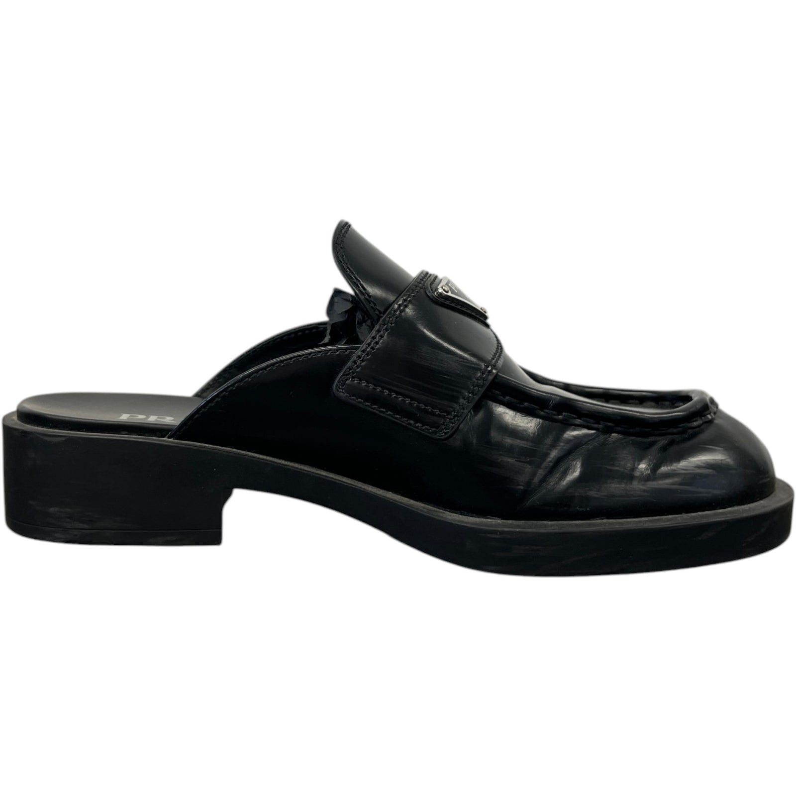 Women's Triangle Logo Loafer Mules Black Size UK 4.5 / EU 37.5 - Photo 4