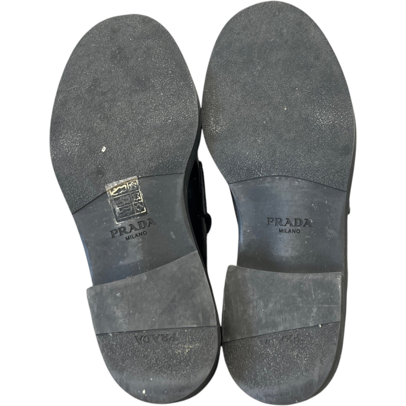 Women's Triangle Logo Loafer Mules Black Size UK 4.5 / EU 37.5