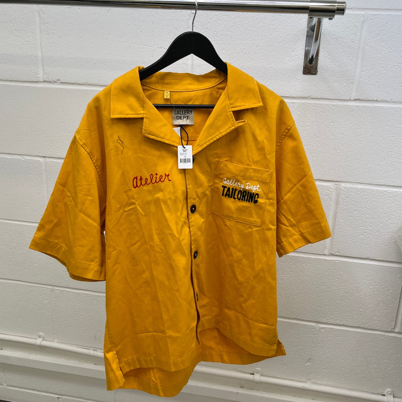 Men's Atelier Parker Short Sleeve Shirt Yellow Size XL