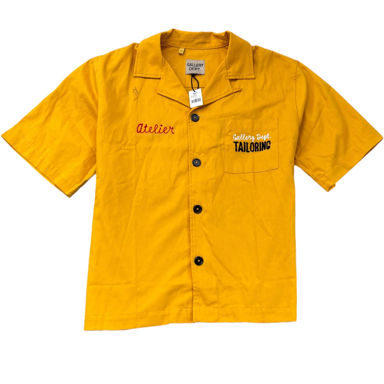 Men's Atelier Parker Short Sleeve Shirt Yellow Size XL - Photo 1