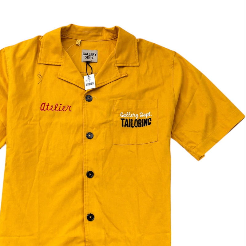 Men's Atelier Parker Short Sleeve Shirt Yellow Size XL