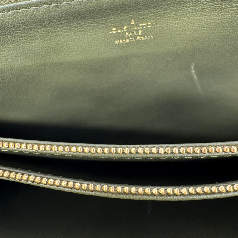 Women's Embossed Monogram Coussin MM Crossbody Bag Khaki